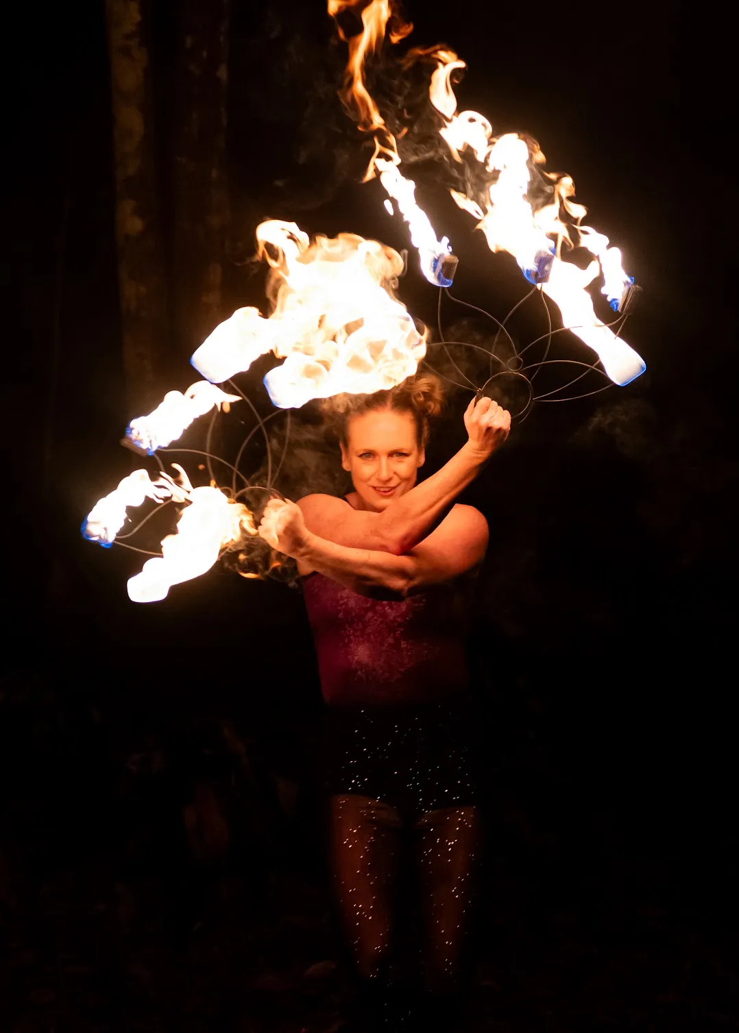 Fire dancer performer