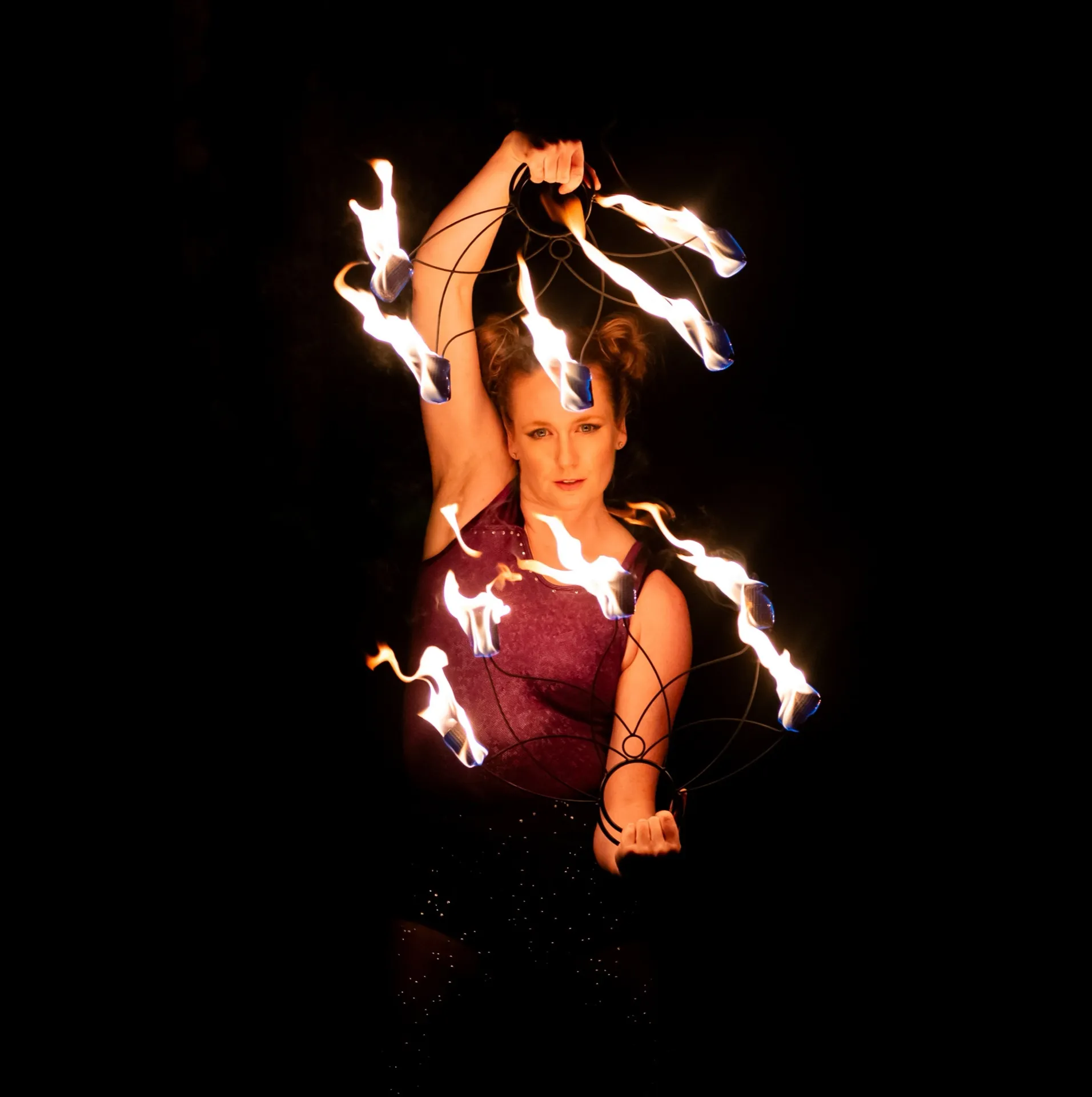 Aerial duo performance